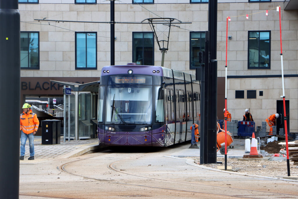 The Blackpool Tramway Extension - Talbot Gateway Phase 2 - connects North Railway Station with the promenade, new hotel and public space