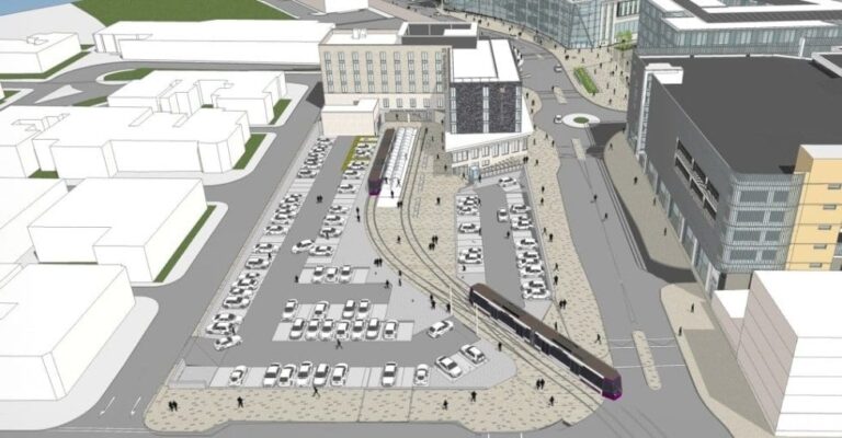 Plans for a new tram hub at Talbot Road