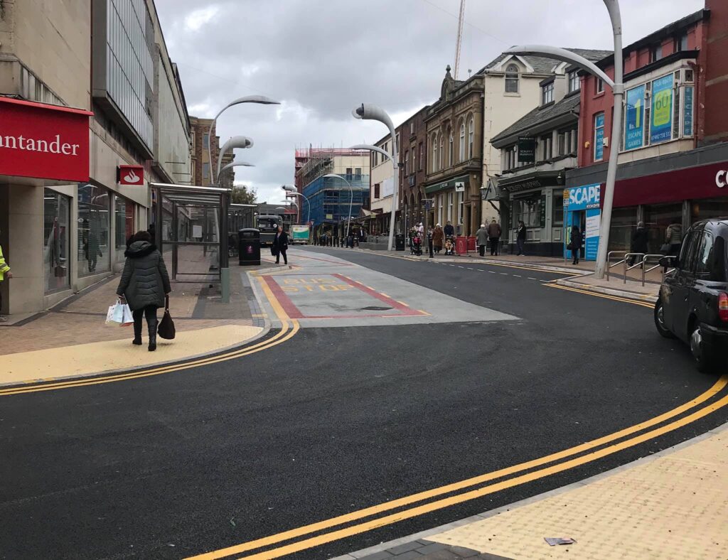 Completed bus hub works at Corporation Street
