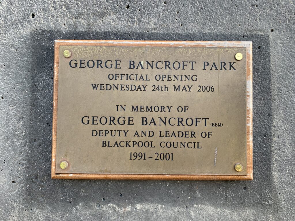 Plaque dedicating the opening of the park