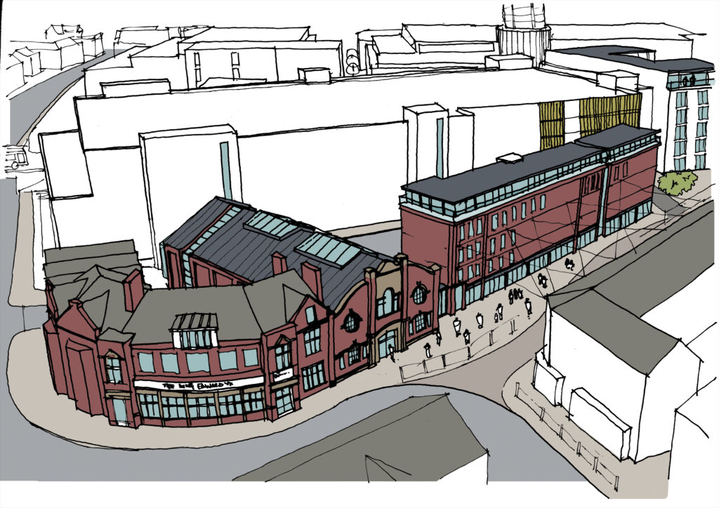 Sketch of proposed Heritage Quarter at Blackpool Central site