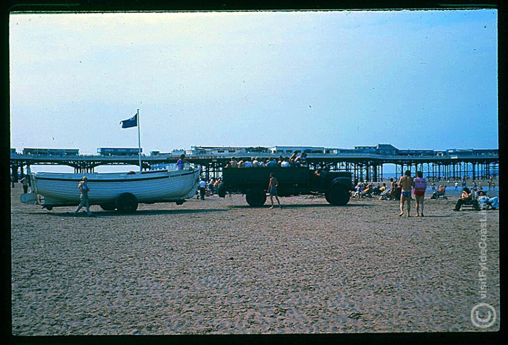 Boat trips from Blackpool Beach in the 1970s