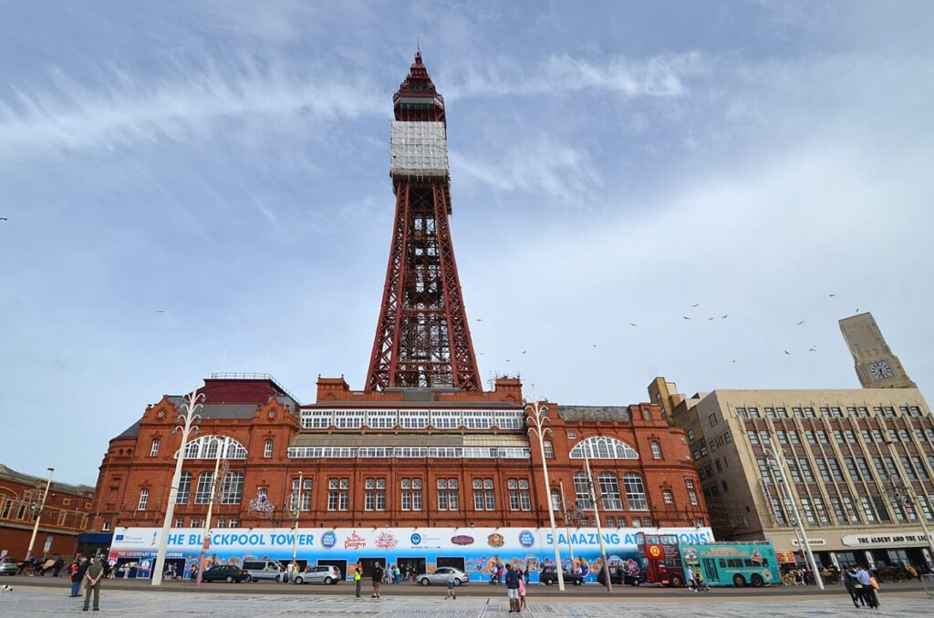 Frontage of the Blackpool Tower building in 2013