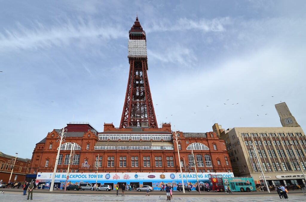 The Blackpool Tower undergoing restoration. Photo - August 2013