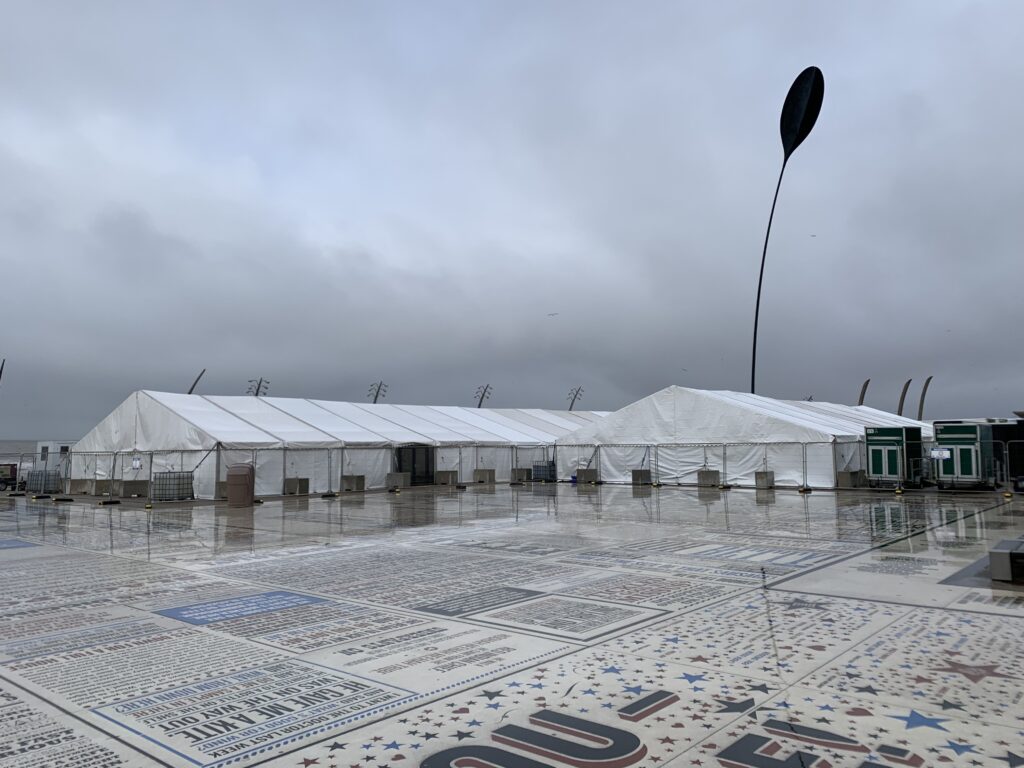 The facilities marquee on the promenade