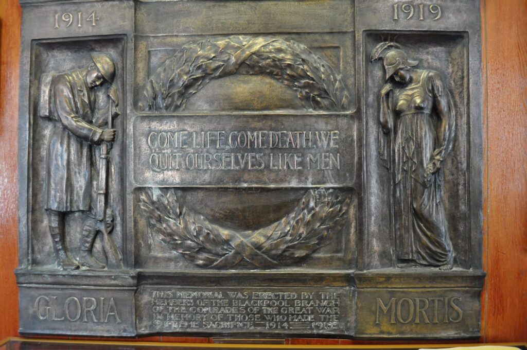 WWI War Memorial inside the Club. Photo: Juliette Gregson