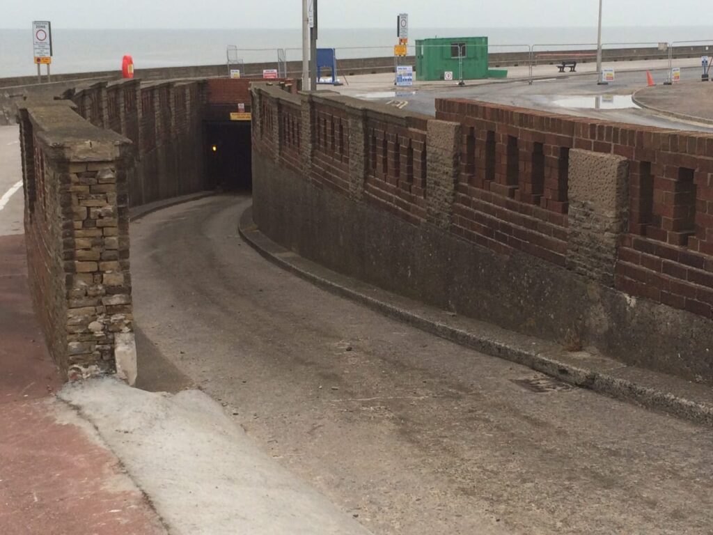 Entrance to underground boat store at Anchorsholme