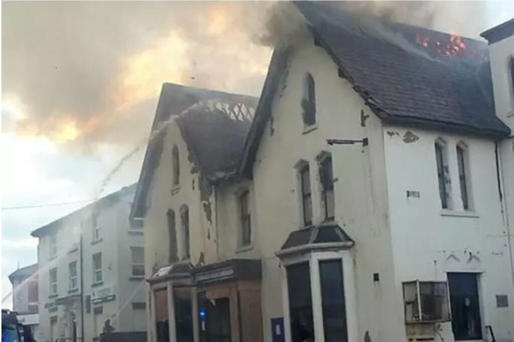 Fire at the Comrades Club. Photo: Blackpool Gazette