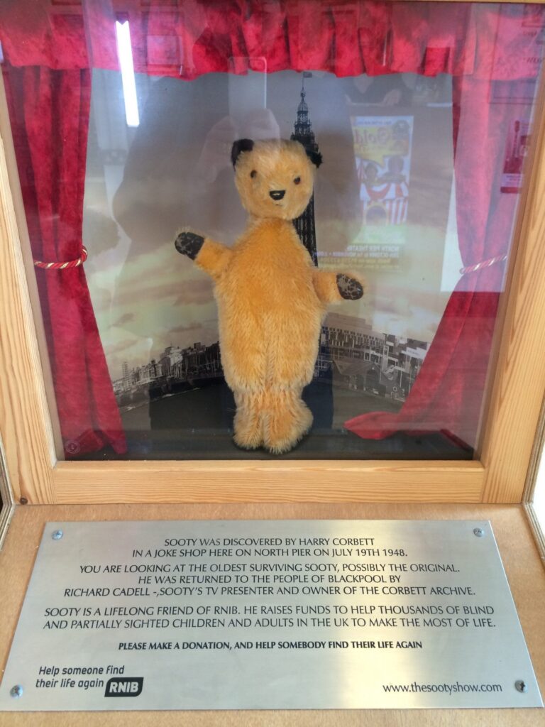 The original Sooty glove puppet, displayed in the Ticket Office at North Pier