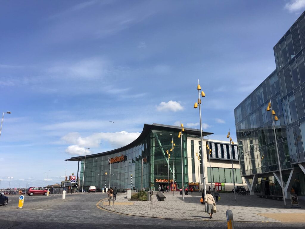 Talbot Gateway, with Sainsbury's and the Blackpool Council offices.