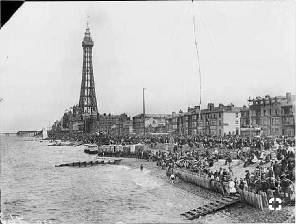 Blackpool seafront, seen from Central Pier. Photo: Historic England Archive