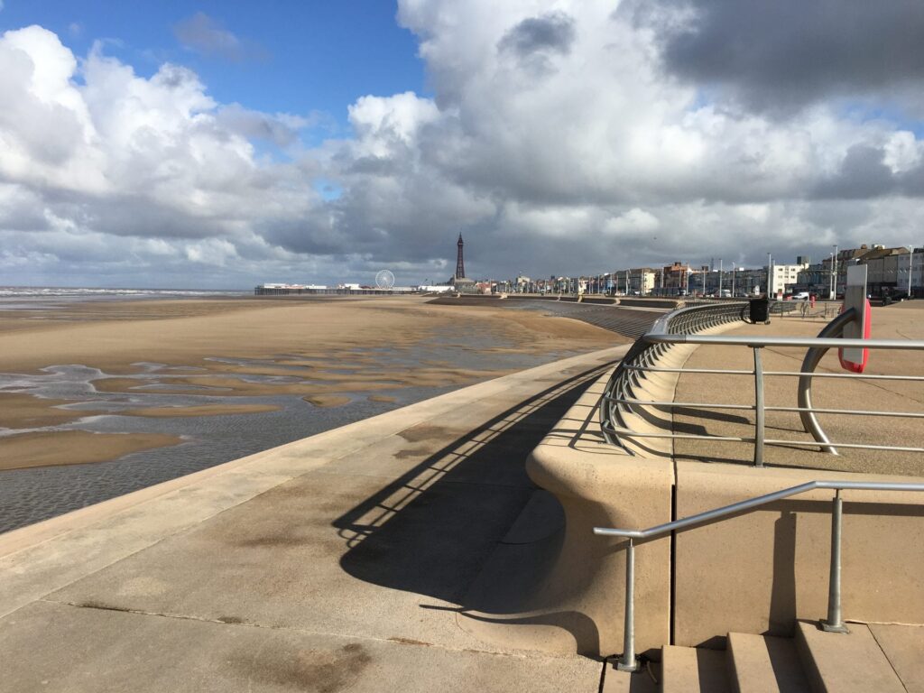 Miles of golden beach at Blackpool South Shore