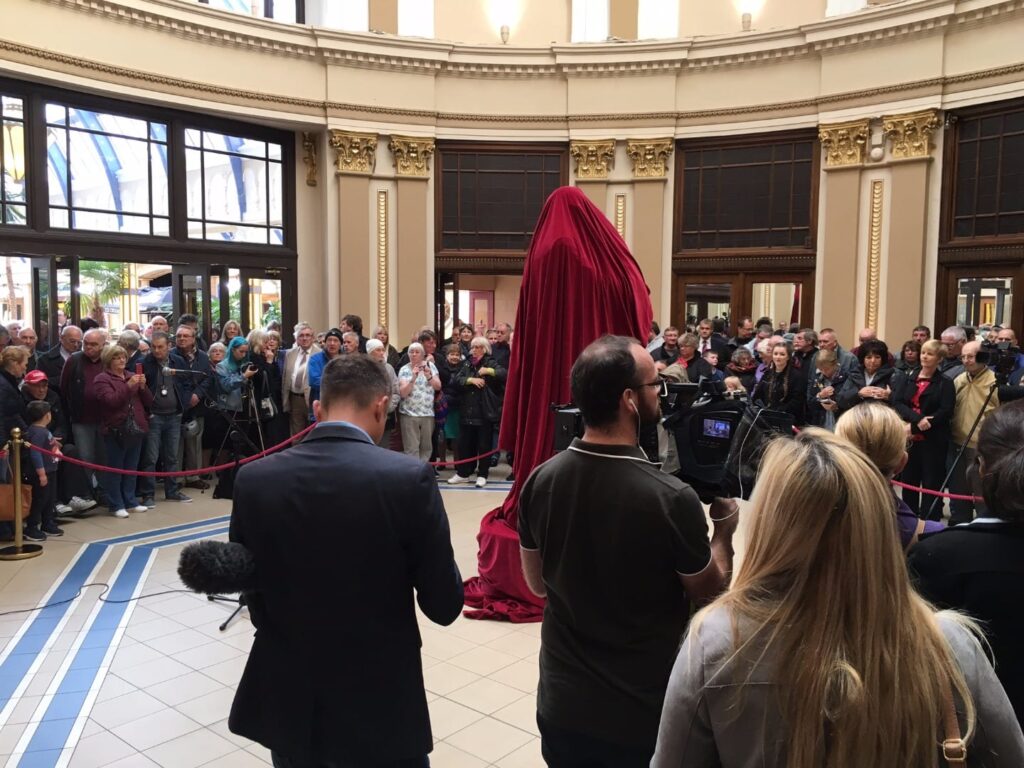 Unveiling the statue of Morecambe & Wise. Photo: Visit Fylde Coast