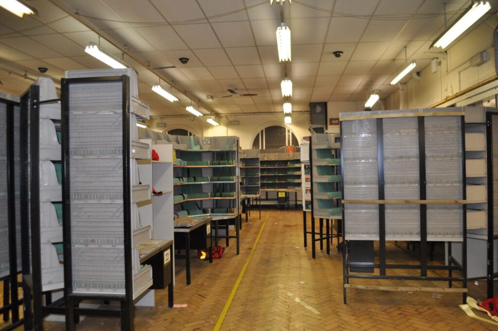 The sorting office area. Photo: Juliette Gregson