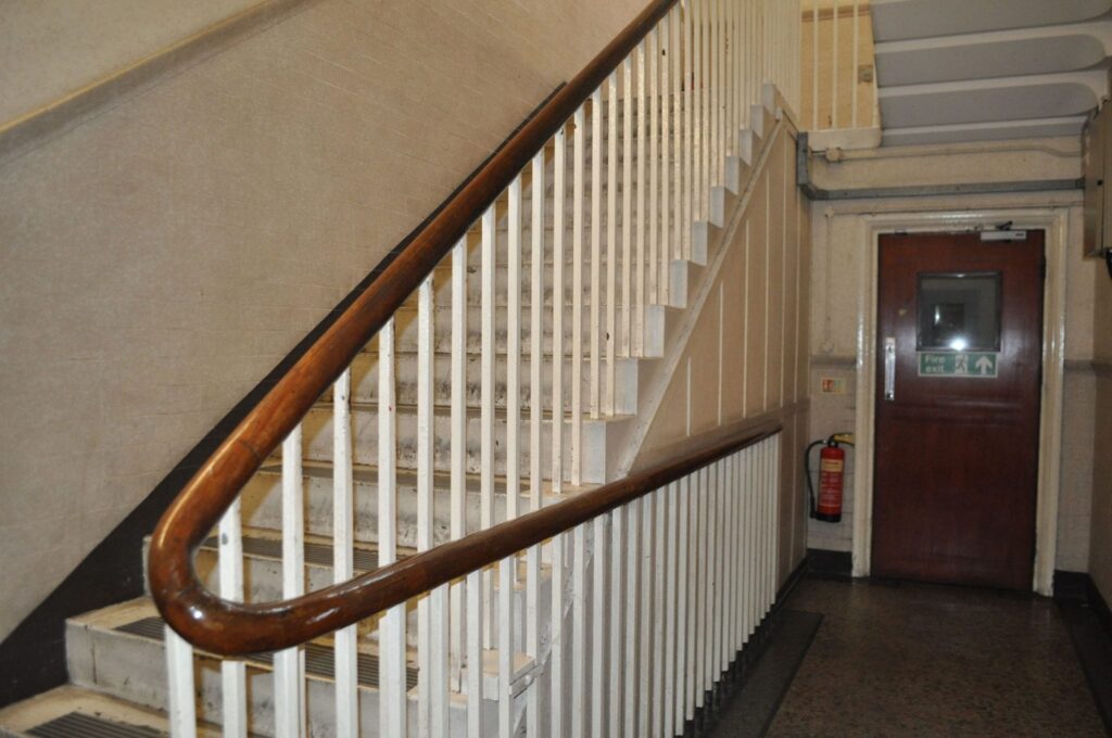 An internal staircase inside Abingdon Street Post Office. Photo: Juliette Gregson