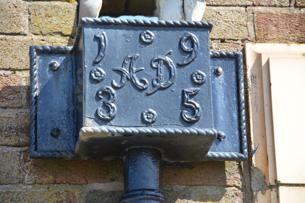 Decorative rainwater goods at the tram stop and toilets, Little Bispham