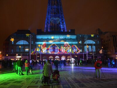 LightPool projection at the Blackpool Tower