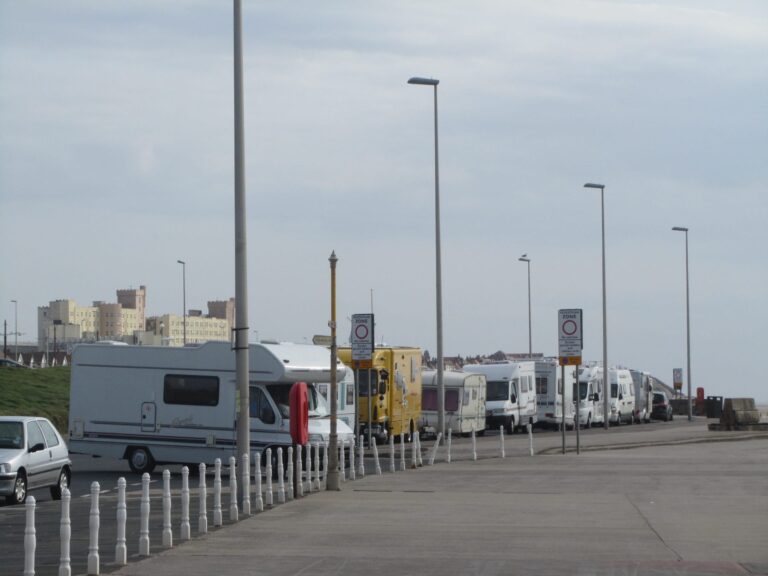 Camper vans parked on Princes Way at Anchorsholme