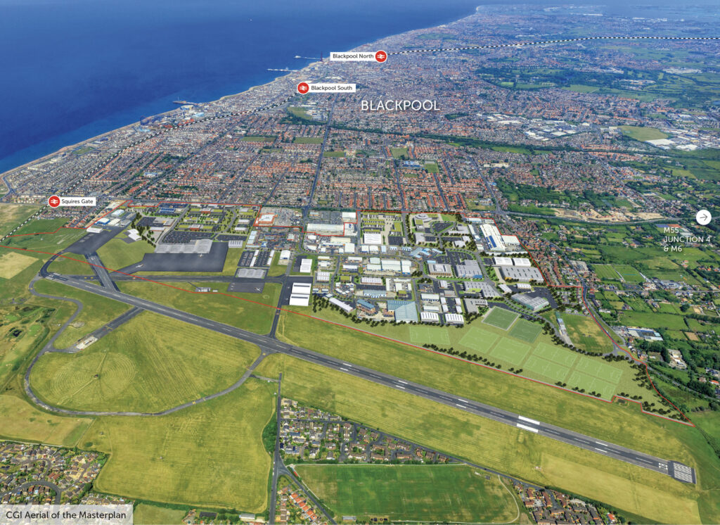 CGI Masterplan of Blackpool Airport Enterprise Zone