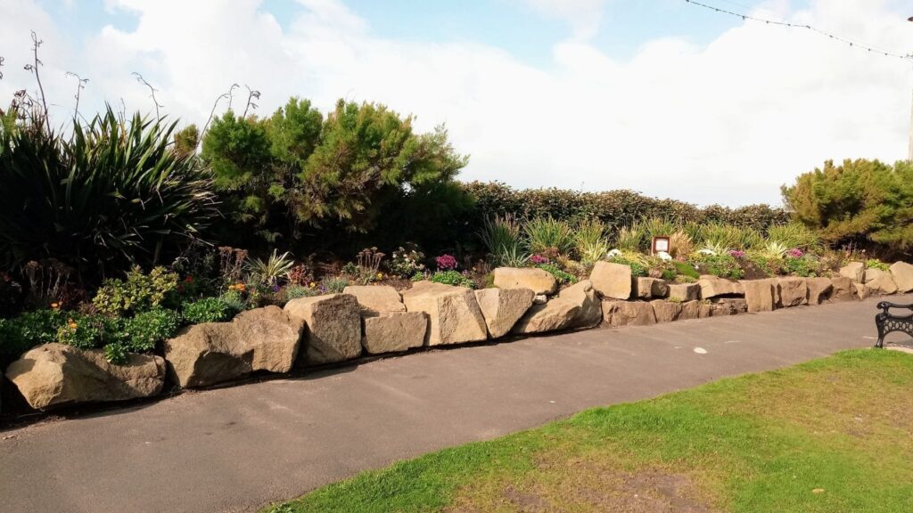 Flower beds in Jubilee Gardens Blackpool, planted by the Friends in 2019