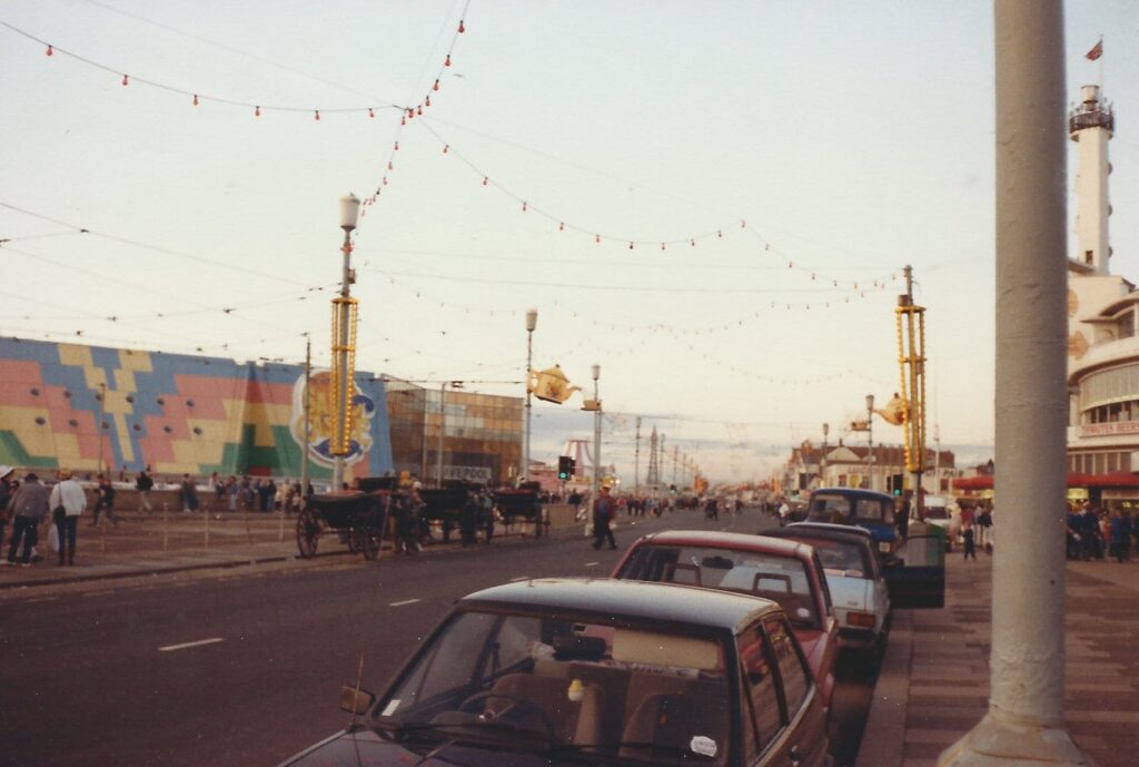 Blackpool seafront and Sandcastle in October 1988. Photo: Julian Watson