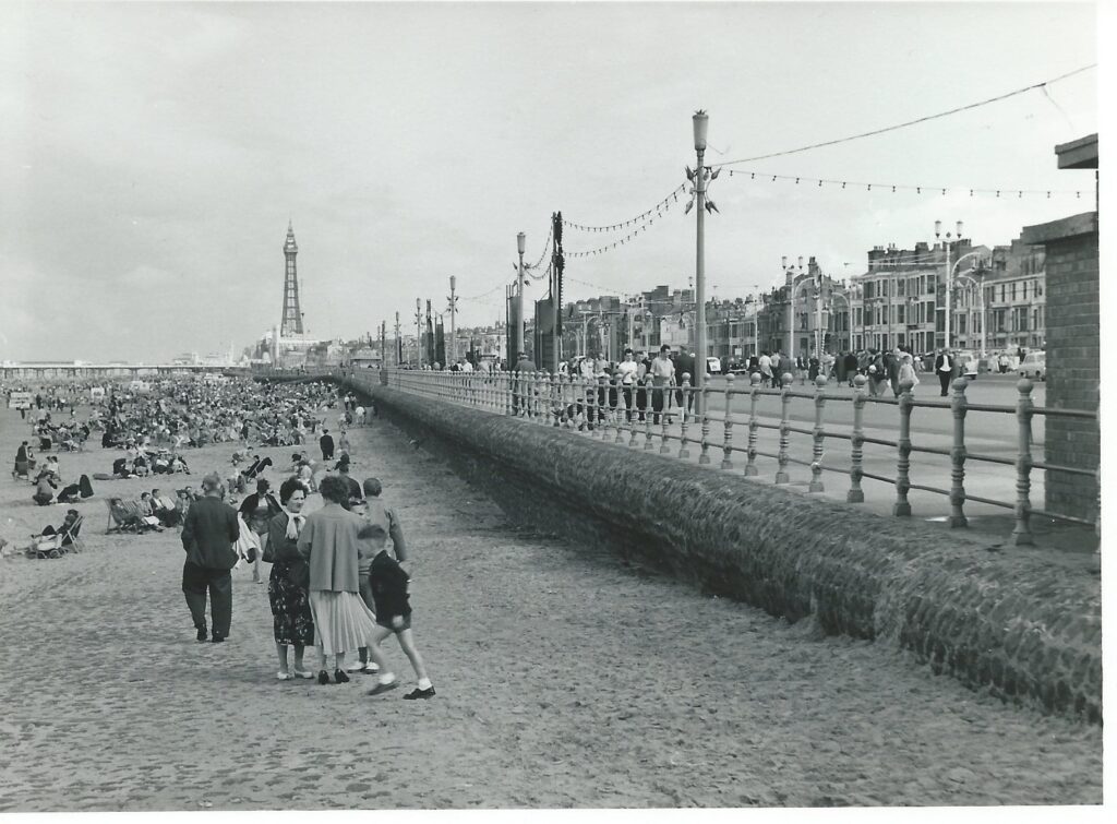 Blackpool beach in the 1950's. Photo: Julian Watson