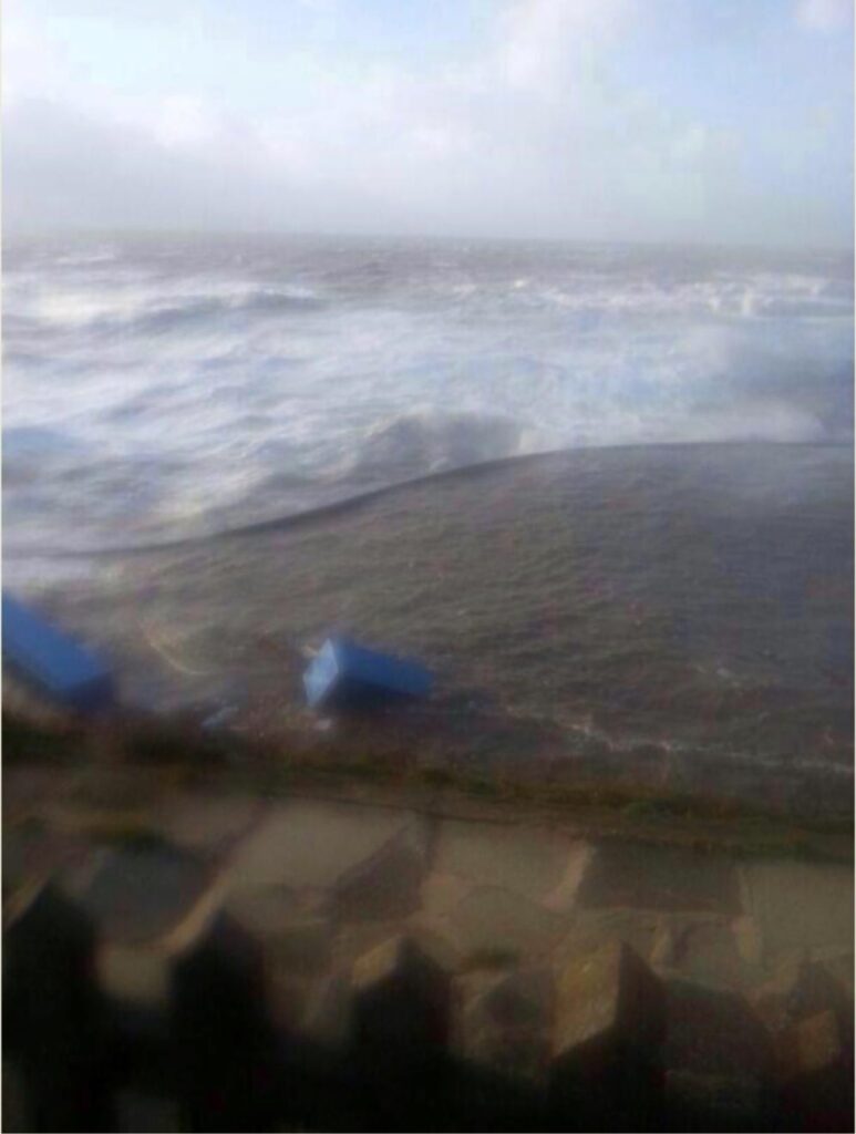 Blackpool North Shore Boating Pool, full to the brim with seawater. Photo: David Wall