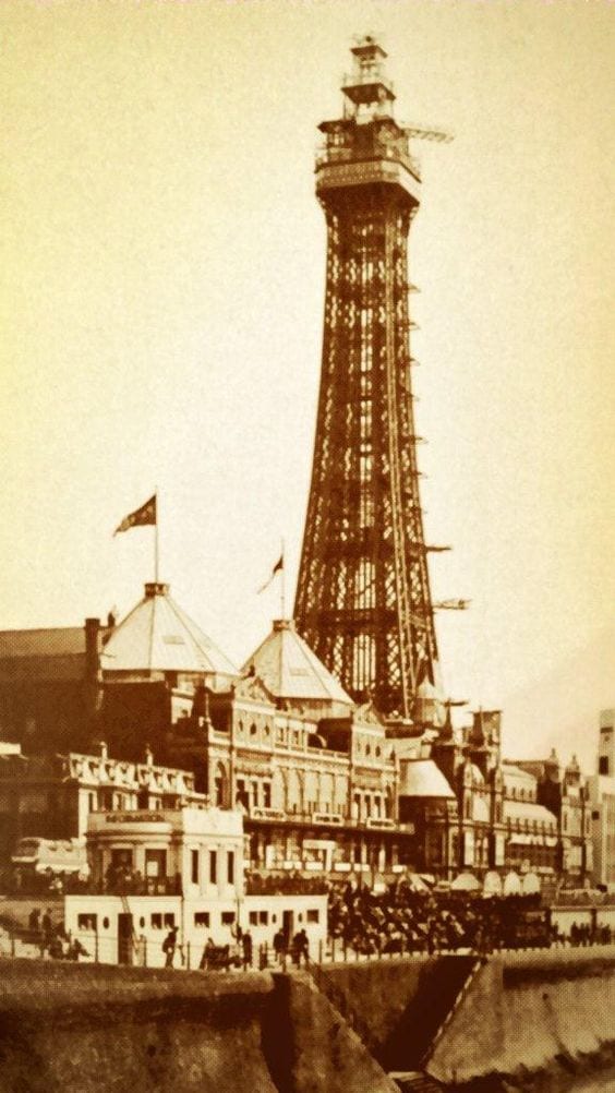 Blackpool Tower being used as a radar station in WW2