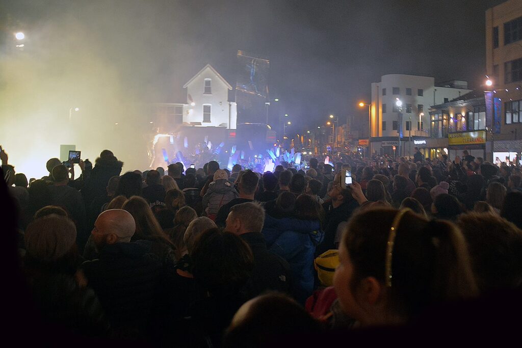 One of the Lightpool Festival Shows in the town centre in 2020