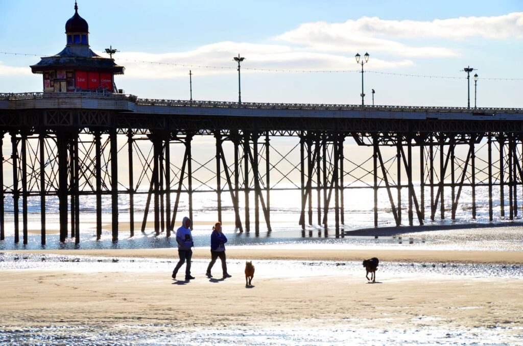 Walk on the beach and explore under Blackpool North Pier