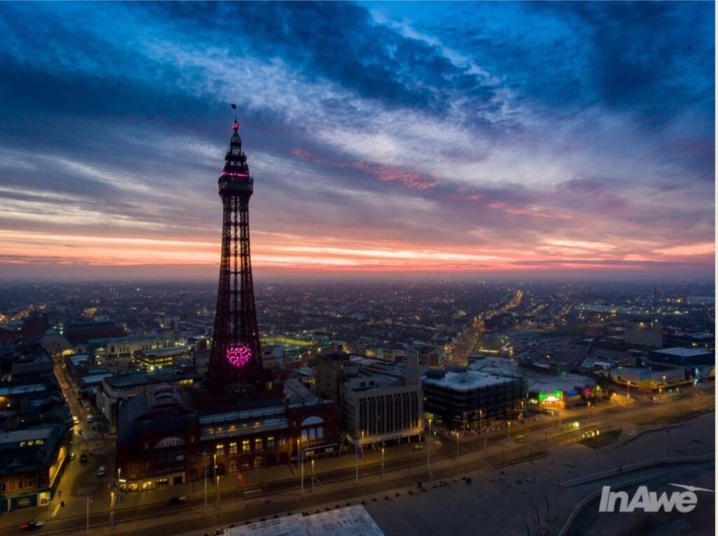 Aerial photo by In Awe Digital Media of Blackpool Tower. Gallery of your Blackpool Photos