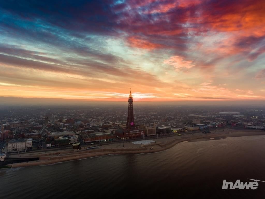 Aerial photo by In Awe Digital Media of Blackpool Seafront. Gallery of your Blackpool Photos
