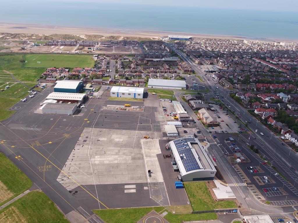 Aerial view of Blackpool Airport