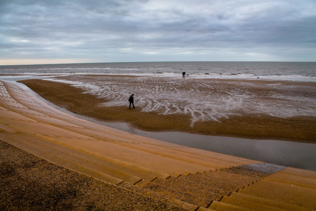 Blackpool beach in April by Elina Zvigure