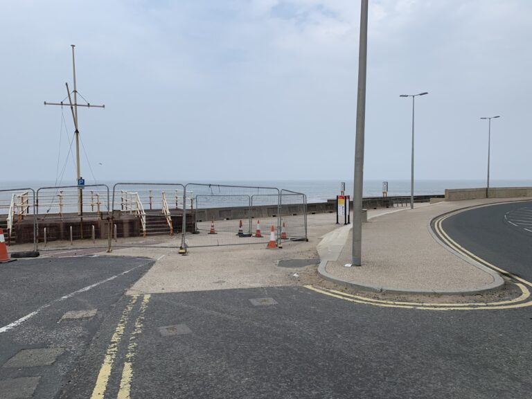 Where existing and new sea wall schemes meet at Little Bispham