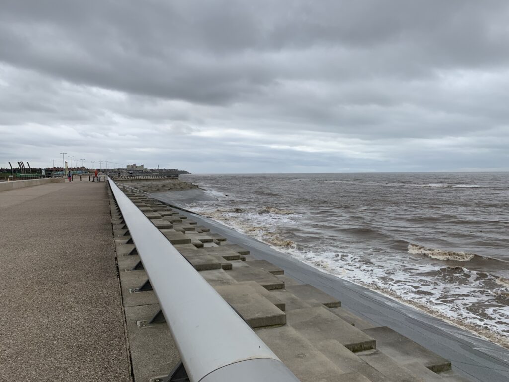 Looking out towards Blackpool from Anchorsholme seafront. Photo taken in July!