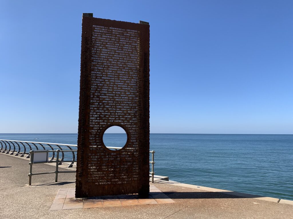 Shipwreck memorial on the seafront where Anchorsholme meets Cleveleys