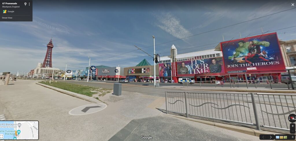 Google Street View of Blackpool Central Promenade