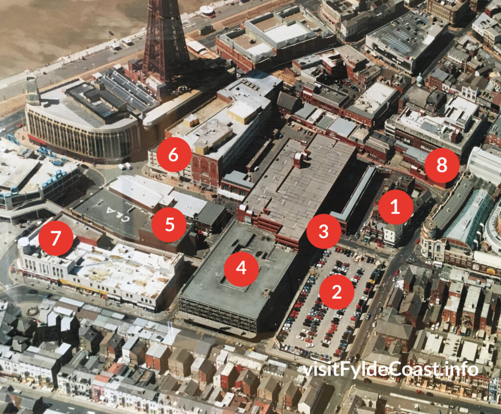 What's where on this aerial view of the first Houndshill Blackpool centre