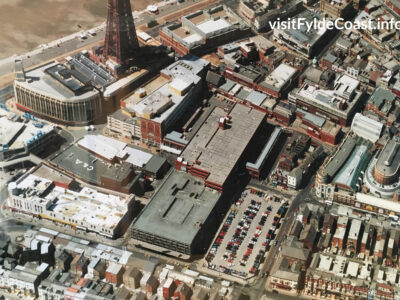 Aerial view of the Houndshill site before the Debenhams extension was built. See the cars parked on what was once the Co-op Emporium.
