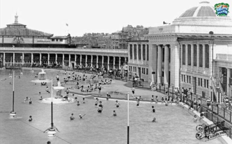 Open Air Baths at Blackpool South Shore, where the Sandcastle is now