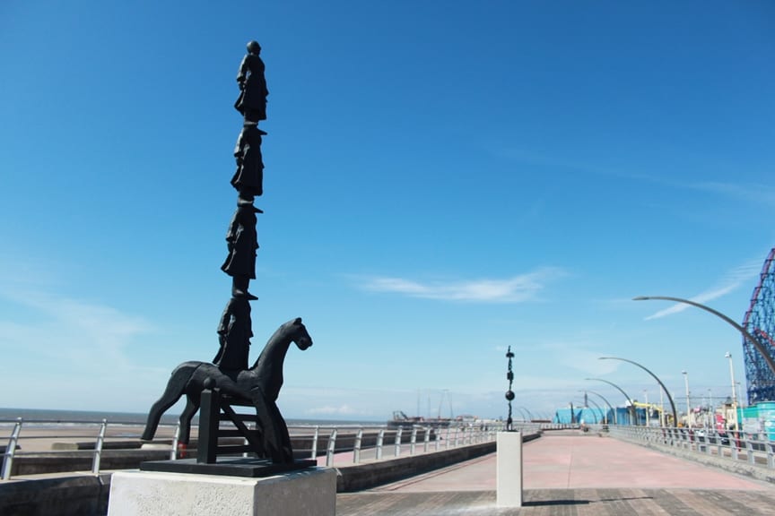 Life as a Circus - Sir Peter Blake Statue opposite the Pleasure Beach