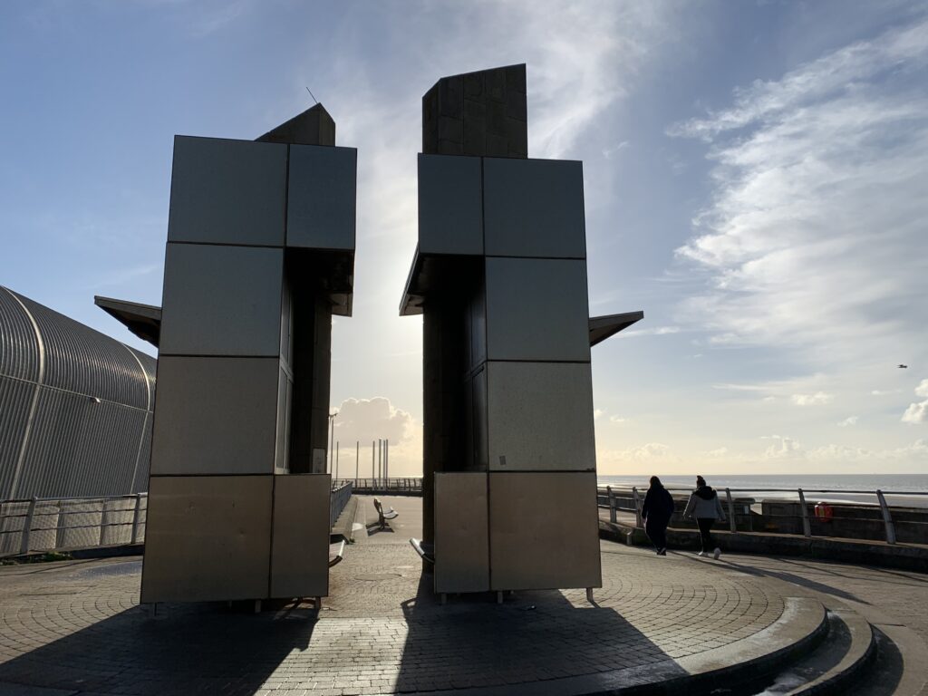 One of the attractive seafront shelters, interspacing the Blackpool New South Promenade Artwork Trail