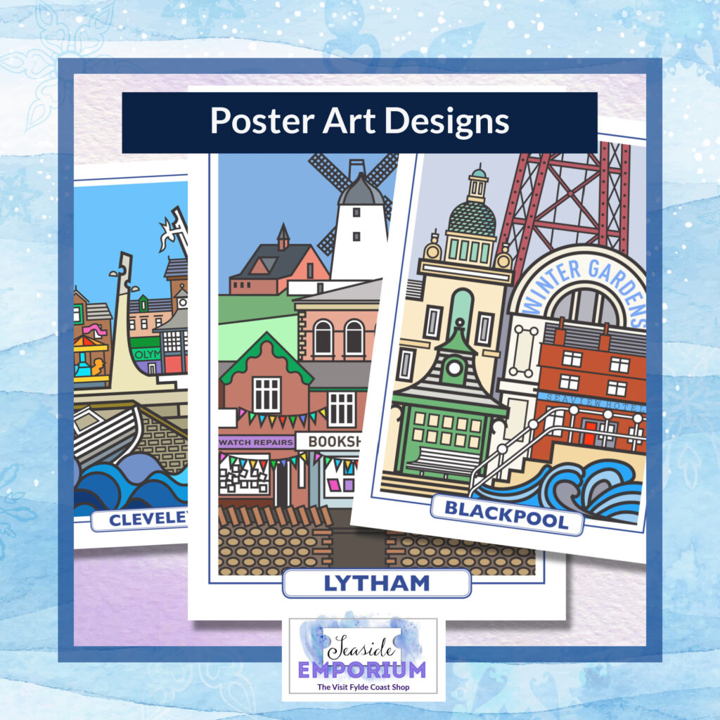 Poster art designs, blackpool gifts from Seaside Emporium