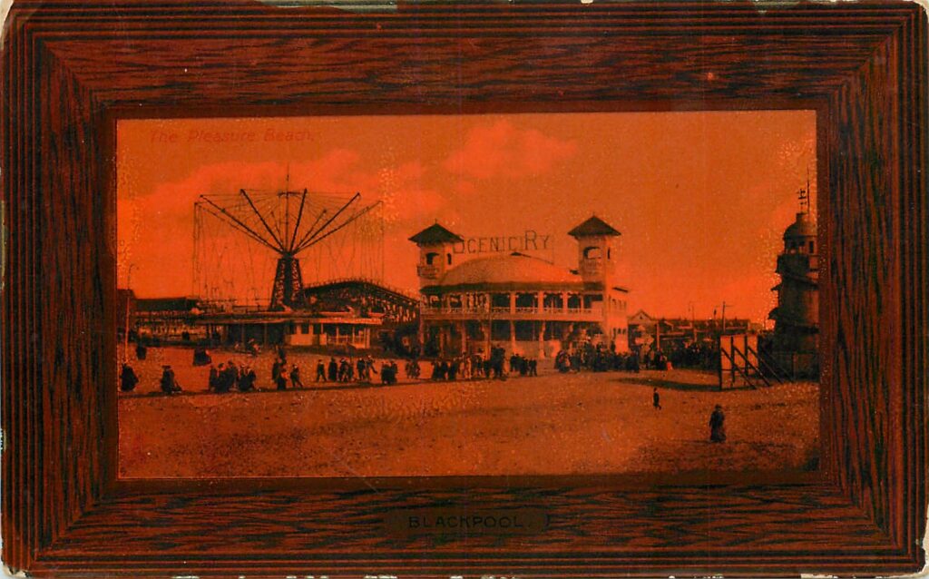 Early view of Blackpool Pleasure Beach in 1909. Tuck Postcards.
