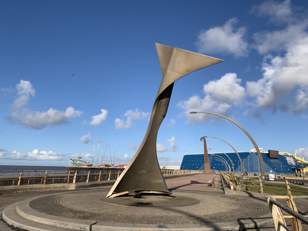 One of the Swivelling Wind Shelters, part of Blackpool's Great Promenade Show