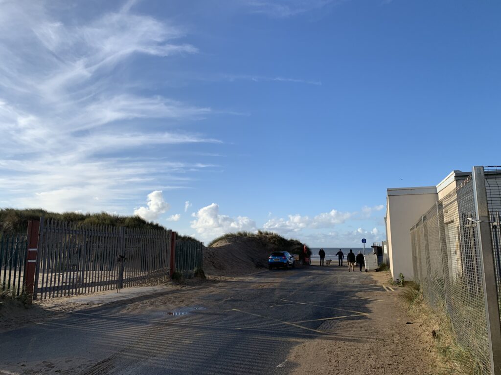 Access to the beach at Squires Gate - and a mile out to sea Waddum Thorpe is said to be submerged...