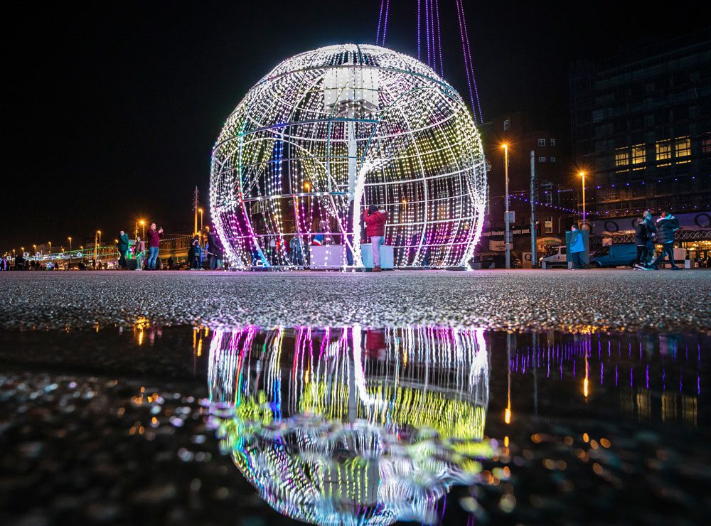 Christmas Bauble at Blackpool Promenade