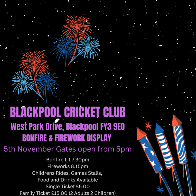 Bonfire and Fireworks at Blackpool Cricket Club