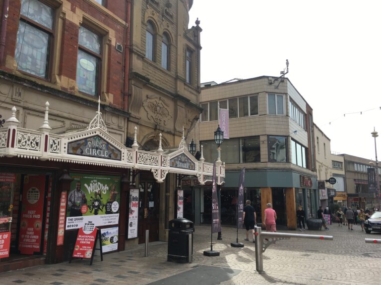 Nando's at right of shot, opposite The Grand Theatre